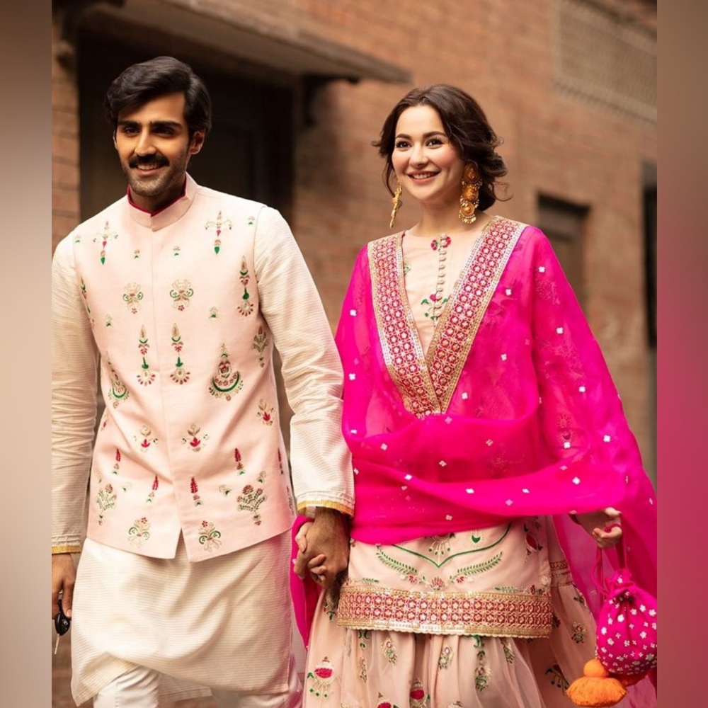Vibrant Pink Embroidered Gharara